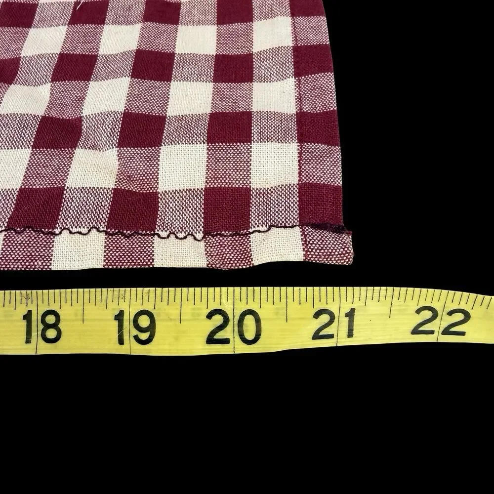11 Napkins 8 Rings Buffalo Plaid Red Beige 21x11.5 inches Unbranded